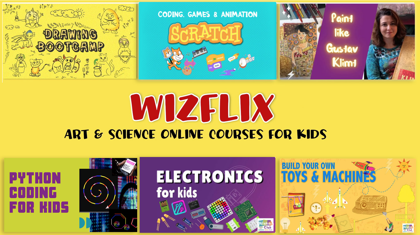 Wizflix art and science online courses for kids